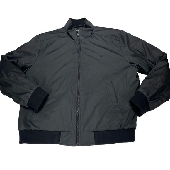 Calvin Klein Jacket Mens Size XL Black 100% Polyester Long Sleeve Full Zipper - Picture 15 of 16